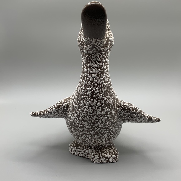 Vintage Handcrafted Royal Haeger Pottery Brown & White Lava Glaze Duck Planter - Picture 3 of 8